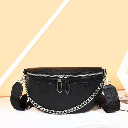 Casual Large Capacity Crossbody Leather Waist Bucket Bag