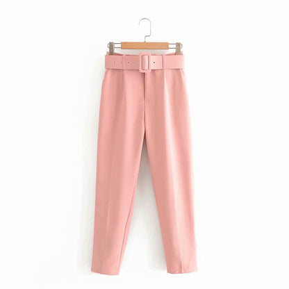 Summer New Style Simple And Fashionable Long Pants With Belt
