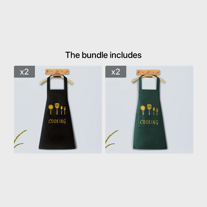 Professional Coffee Shop Apron with Pockets - Durable Waterproof Work Apron for Baristas & Restaurant Staff