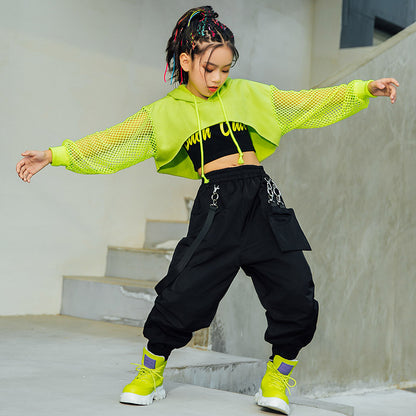 Girls' Jazz Dance Costume Performance Outfit Set