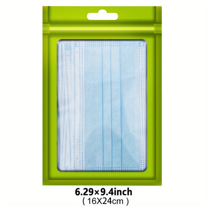 [Holographic Zipper Lock Bags] 100-Pack Holographic Zipper Lock Resealable Bags | Moisture-Proof Aluminum Foil Polyester Film Flat Transparent Window Pouch for Electronics/Jewelry/Cosmetics Organization, 4 Size Options, Non-f