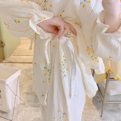 Thin Kimono Nursing Pajamas Maternity Postpartum Feeding Maternity Home Wear