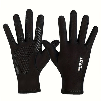 Men'S & Women'S Winter Cycling Gloves - Thermal, & Touchscreen Compatible, Full-Hand Coverage with Ergonomic Design for Cycling, Running, Hiking, Outdoor Activities, Sleek Glove Design, Durable Glove Material