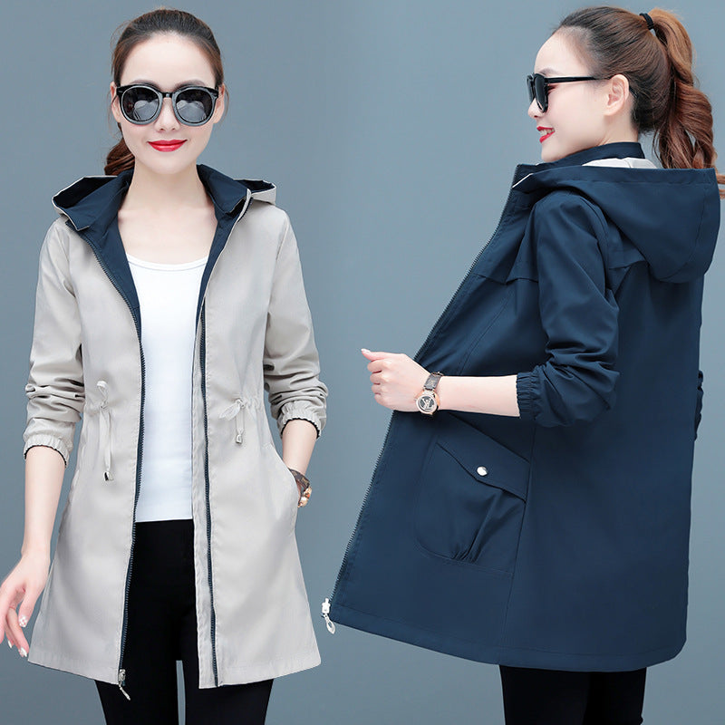 Women's Reversible Mid-Length Coat - 2-in-1 Spring Autumn Jacket | Premium Double-Sided Design