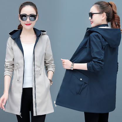 Women's Reversible Mid-Length Coat - 2-in-1 Spring Autumn Jacket | Premium Double-Sided Design