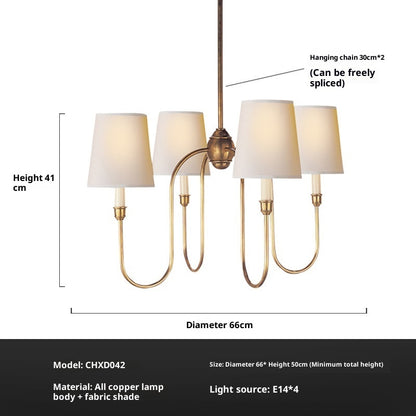 Copper Bedroom Chandelier Simple Living Room Dining Room Chandelier