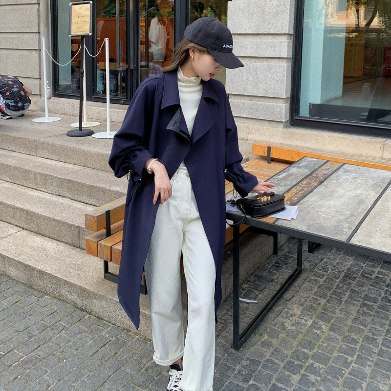 New Style Windbreaker Women's Mid-length Over The Knee Spring And Autumn