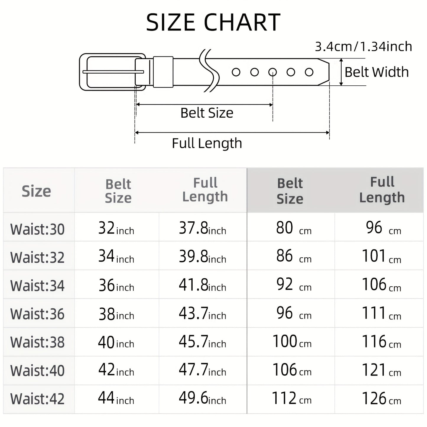 Men's Leather Belt, Fashion & Classic Casual Belt with Single Prong Buckle for Jeans, Pants, Work And Business, Gift for Dad & Husband