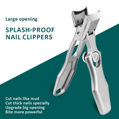 Splash Resistant Stainless Steel Nail Clippers With Large Openings