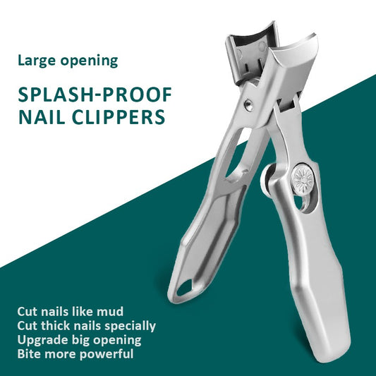 Splash Resistant Stainless Steel Nail Clippers With Large Openings