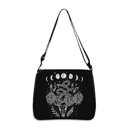 Factory Direct Supply Polyester Underarm Bag Gothic Cat Printing Shoulder Bag Simple Women's Fashion Bag