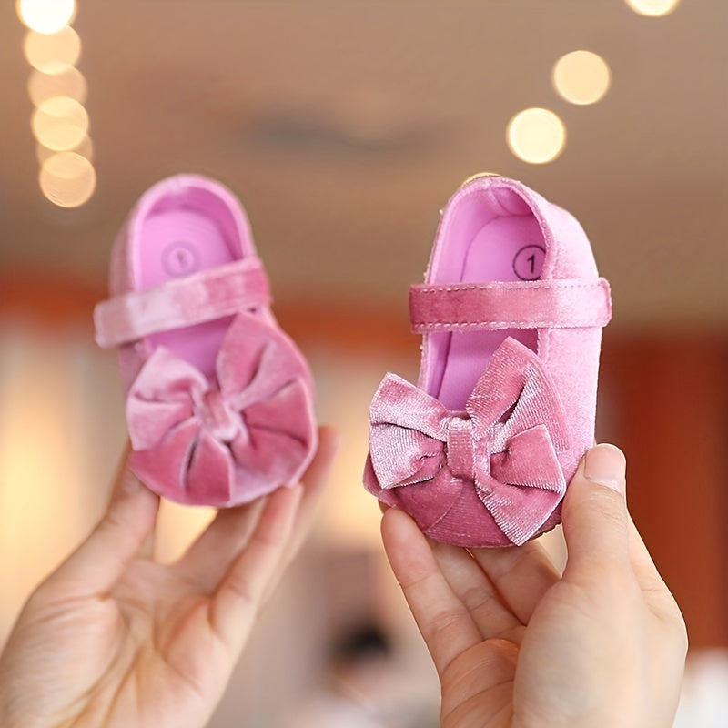 Baby Girls Mary Jane Flats - Bowknot First Walker Shoes for Princess Occasions