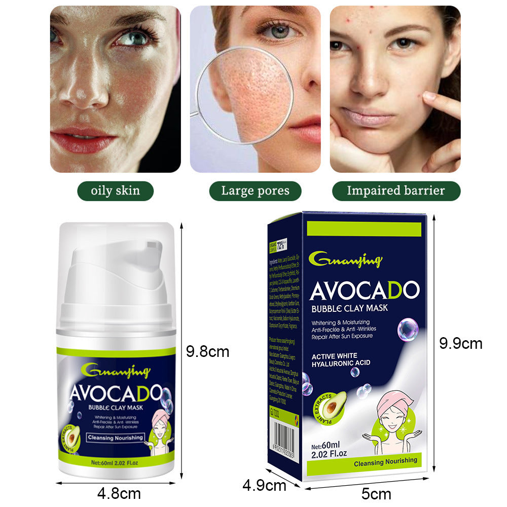Avocado Bubble Oil Control Blackhead Removal Clean Pores Clay Mask