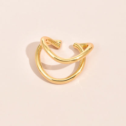 Simple Round Wrap Earrings Ear Clip Double C Cartilage U-Shape Earless No Pierce Earring