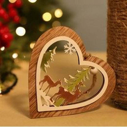 Christmas Decorations Wooden Cabin Pendants