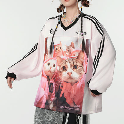 Women's Casual Printed American High-street Loose Top