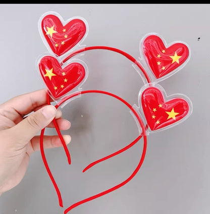 Five Star Red Flag Hair Clip, National Flag Hair Clip And Headband