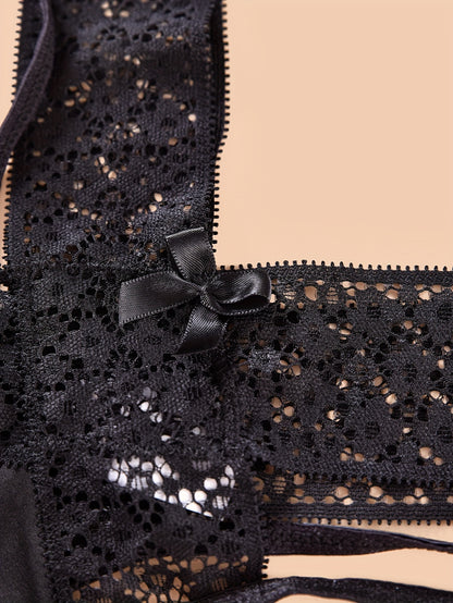 Strappy Lace Thong Panties, Floral Print Semi-Sheer High Waist Criss Cross Panties, Women's Lingerie & Underwear