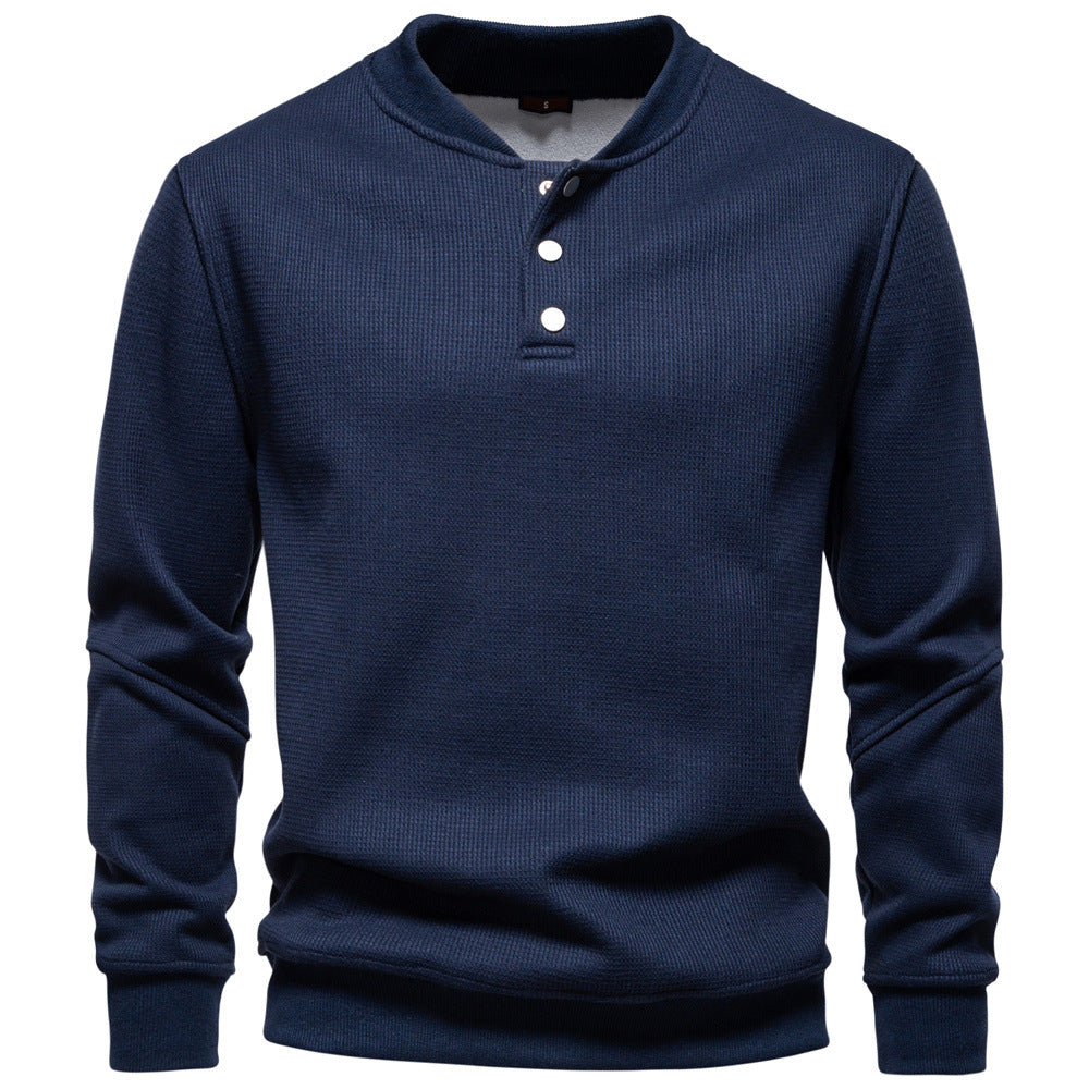 New Fleece-lined Men's Round Neck Sweatshirt