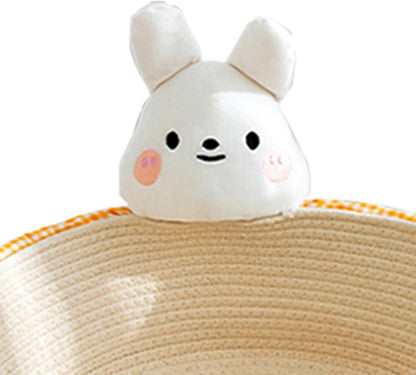 Cotton Rope Cat Bed Cat House Cat Scratcher Cat Scratching Board Woven Basket Cat Nest For Kitten Kitties Rabbits Indoor Cats, Rabbit