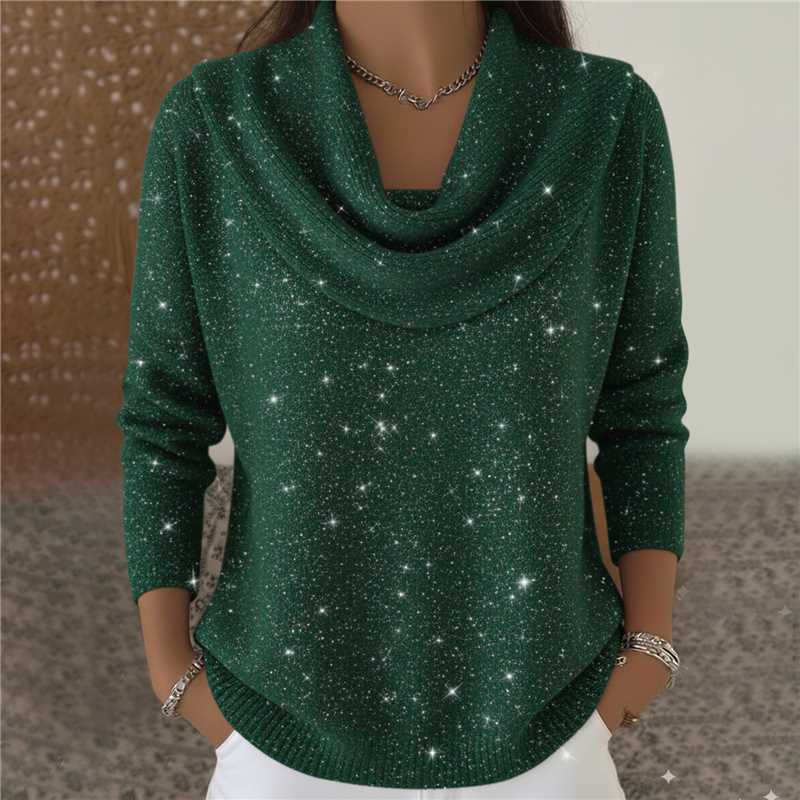 Women Soft-Shine Relaxed Round Neck Knit Sweater