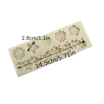 1pc 5.71inch Flower-shaped Fondant Silicone Mold