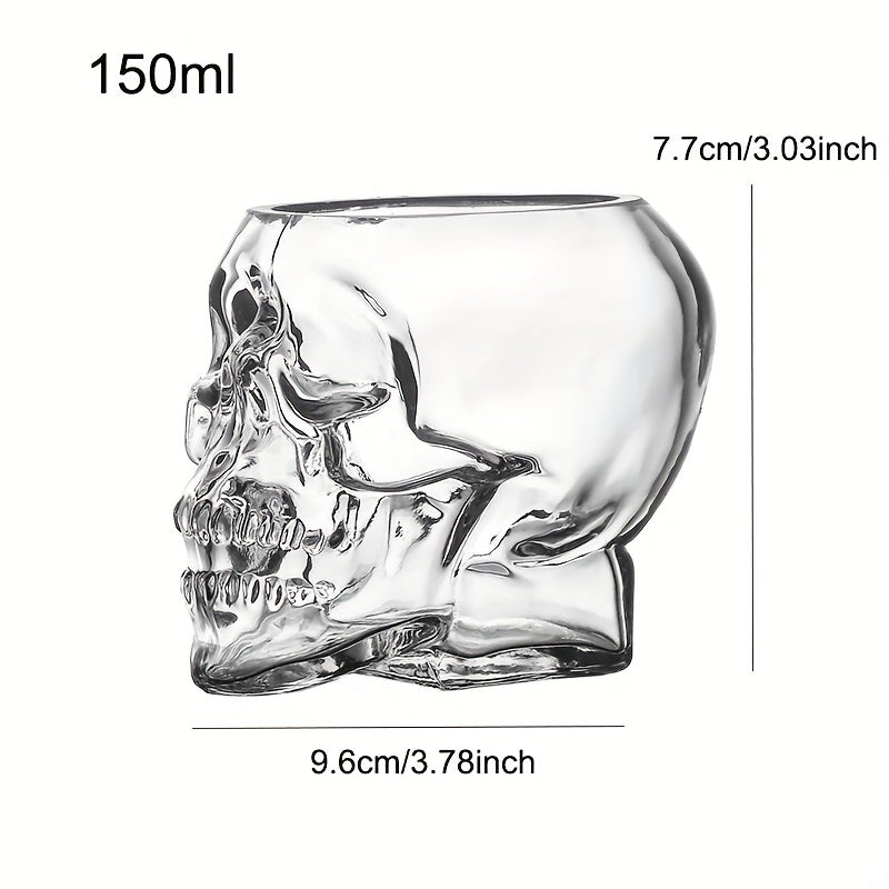 1pc/4pcs Halloween Skull-Shaped Glass Wine Bottle with Lid - Reusable, Non-Slip, Geometric Design for Cold Beverages, Perfect for Family Gatherings, Halloween Decorations, and Themed Parties