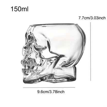 1pc/4pcs Halloween Skull-Shaped Glass Wine Bottle with Lid - Reusable, Non-Slip, Geometric Design for Cold Beverages, Perfect for Family Gatherings, Halloween Decorations, and Themed Parties