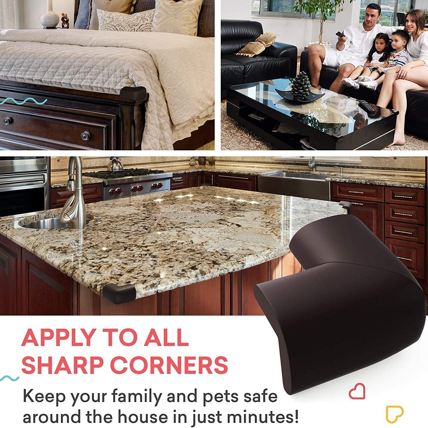 4pcs Childproofing Corner Guards - Pre-Taped Furniture Bumper for Baby Safety, Protects Against Sharp Edges, Ideal for Christmas, Halloween, and Thanksgiving Gifts