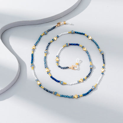 Mixed-color Crystal Beaded Eyeglass Chain, A Fashionable Street Accessory, Is A Ladies' Elegant Eyeglass Rope