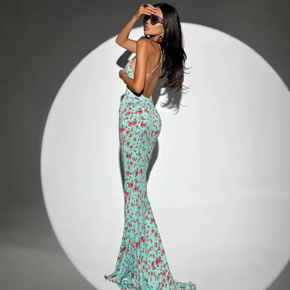 Women's Fashionable And Sexy Printed Strap Dress