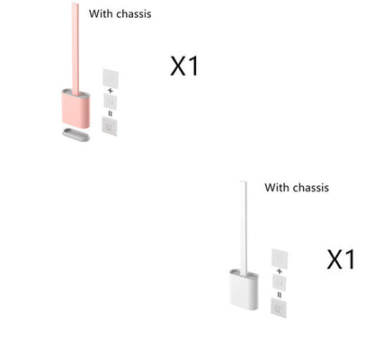 Creative Wall-Mounted Soft Brush With Cover For Toilet Washing