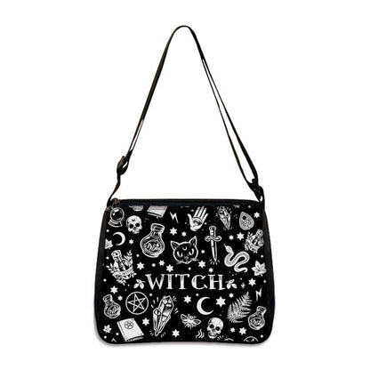 Factory Direct Supply Polyester Underarm Bag Gothic Cat Printing Shoulder Bag Simple Women's Fashion Bag
