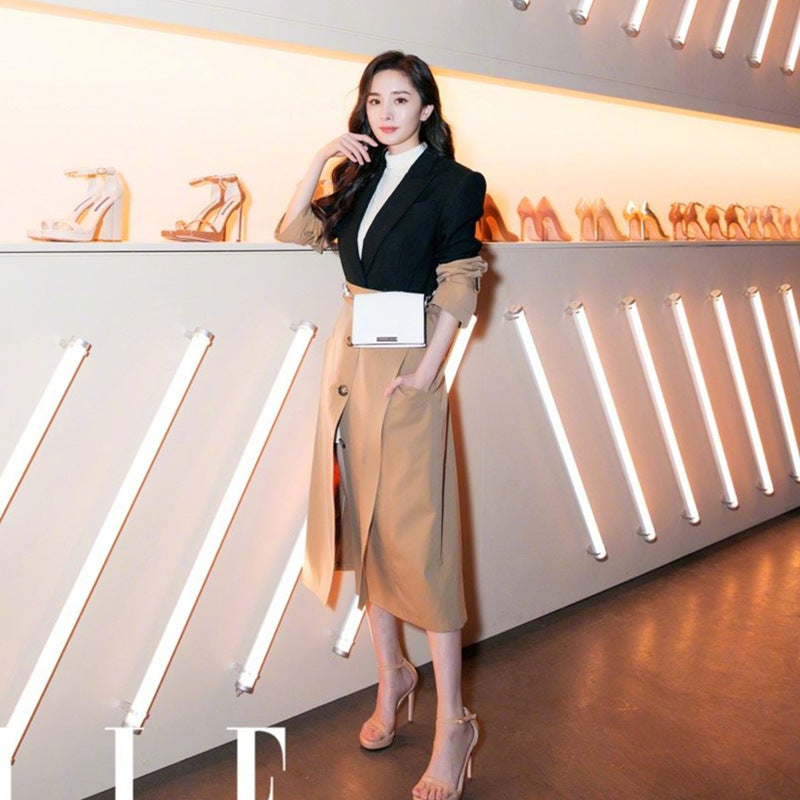 Women's thin windbreaker mid-length coat coat