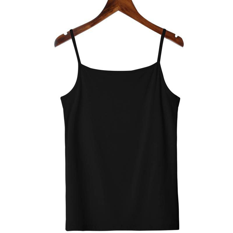 Factory Direct Sales Spring and Summer Versatile Camisole Women's Simple Solid Color Slim Elastic Bottoming Shirt Wholesale Dropshipping