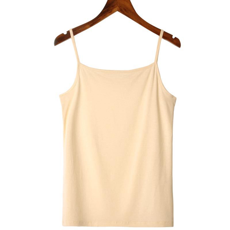 Factory Direct Sales Spring and Summer Versatile Camisole Women's Simple Solid Color Slim Elastic Bottoming Shirt Wholesale Dropshipping