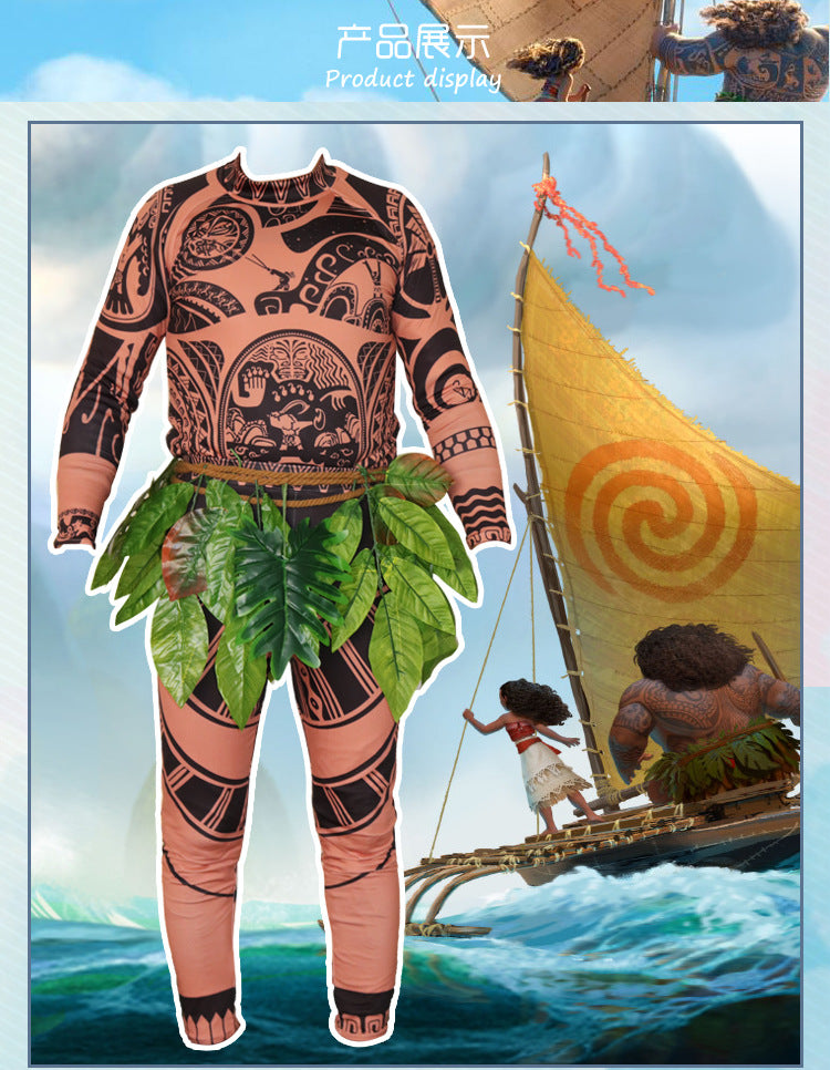 2019 Foreign Trade Hot-Selling Moana Halloween Anime Outfit Beach Vacation Dress