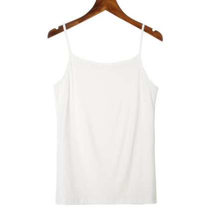 Factory Direct Sales Spring and Summer Versatile Camisole Women's Simple Solid Color Slim Elastic Bottoming Shirt Wholesale Dropshipping