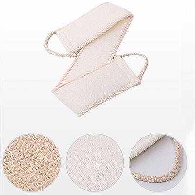 Pure natural cotton and linen long strip pull back bath towel Strong exfoliating massage back bathing strip