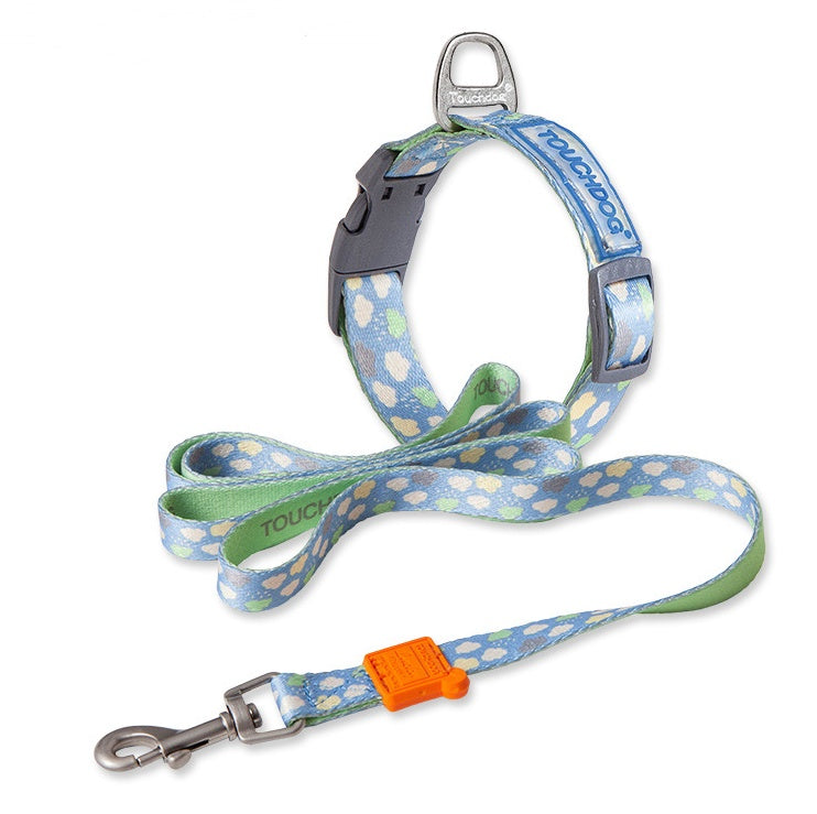 Touch dog it''s new heat transfer printing traction rope chest back collar dog rope walking dog artifact traction outdoor belt