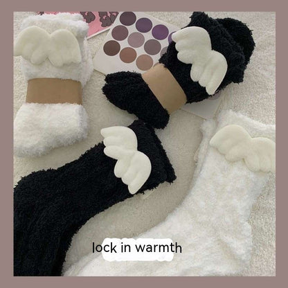 Coral Fleece Warm Breathable Thickening Mid-calf Socks