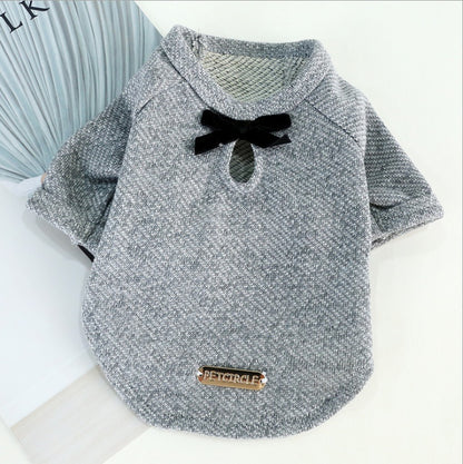 Pet Dog Clothes Cotton Cute Bow Tie T-shirt Clothing