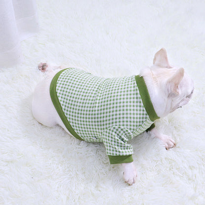 Fadou Autumn And Winter Plus Velvet Sweater Fat Plaid Dog Clothes