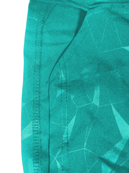 Men's "S's FINE" Athletic Shorts - Gray, Quick-Dry Polyester with Geometric Pattern, Elastic Waistband, Ideal for Running & Workouts, Machine Washable