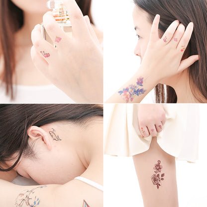 Wholesale small fresh tattoo stickers South Korea tattoo flowers eyebrow butterfly English cartoon face tattoo stickers 60