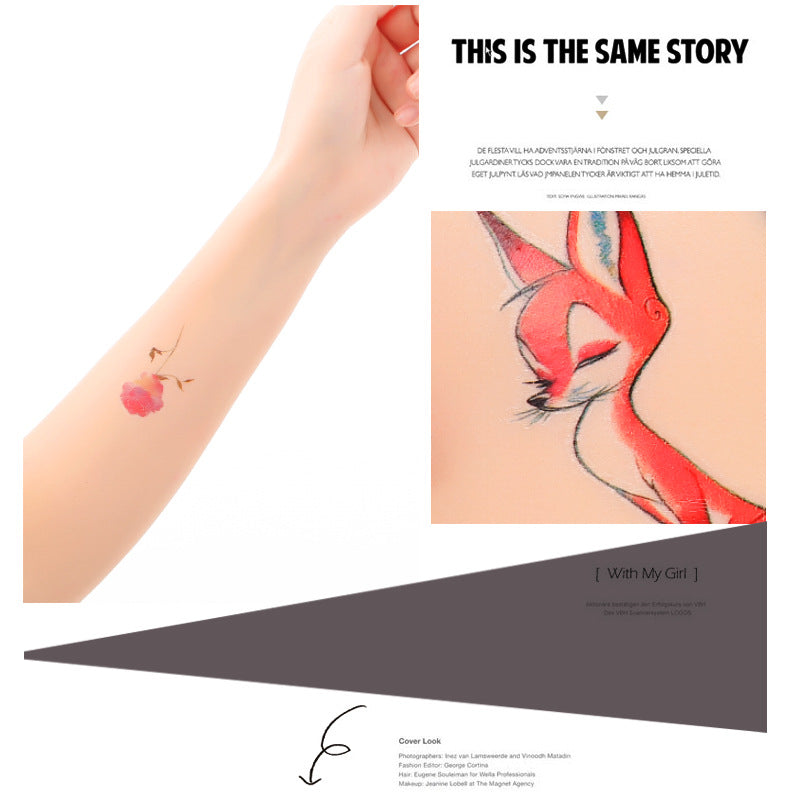 Wholesale small fresh tattoo stickers South Korea tattoo flowers eyebrow butterfly English cartoon face tattoo stickers 60