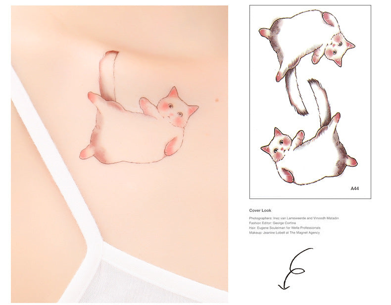 Wholesale small fresh tattoo stickers South Korea tattoo flowers eyebrow butterfly English cartoon face tattoo stickers 60