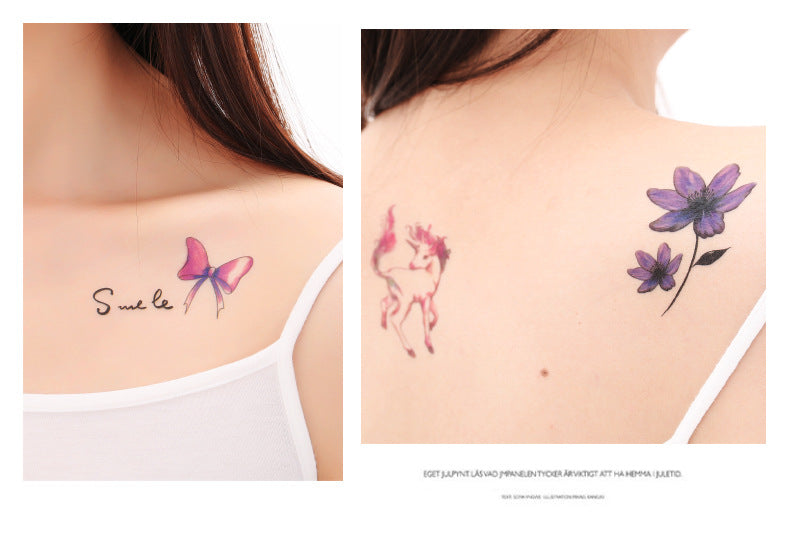 Wholesale small fresh tattoo stickers South Korea tattoo flowers eyebrow butterfly English cartoon face tattoo stickers 60