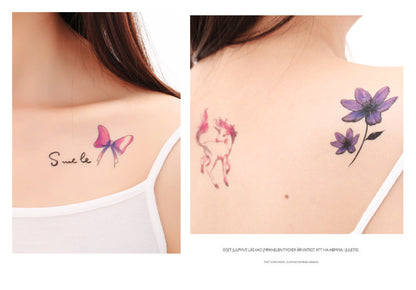 Wholesale small fresh tattoo stickers South Korea tattoo flowers eyebrow butterfly English cartoon face tattoo stickers 60