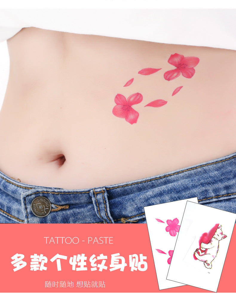 Wholesale small fresh tattoo stickers South Korea tattoo flowers eyebrow butterfly English cartoon face tattoo stickers 60